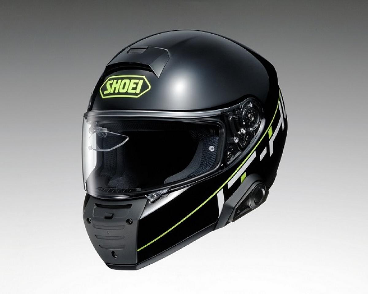 Shoei hint at a new tech laden lid with Bluetooth and HUD Visordown